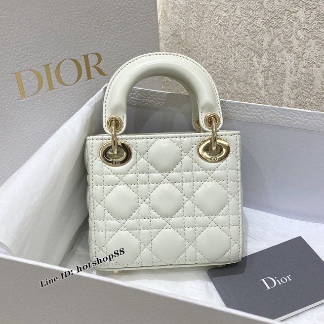 Dior專櫃爆款超mini羊皮女包 迪奧公主白Lady最新micro系列卡包手提肩背包 fkd1474